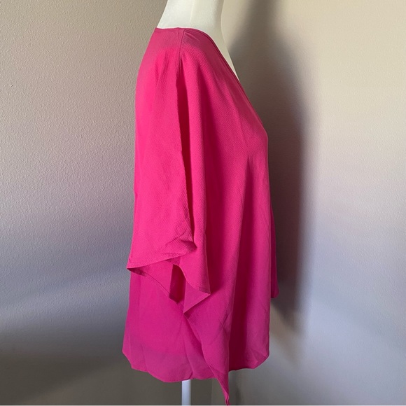 HOT PINK BATWING SLEEVE TOP - Picture 3 of 6